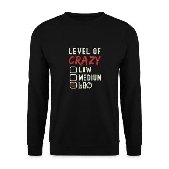 Level Of Crazy Leo Funny Star Sign Astrology - Unisex Sweatshirt - black - Front - Alina (178cm) & Michal (187cm)