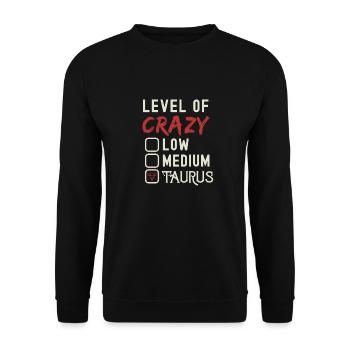 Level Of Crazy Taurus Funny Star Sign Astrology - Unisex Sweatshirt - black - Front - Alina (178cm) & Michal (187cm)