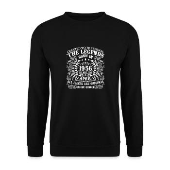 Avril 1956 anniversaire 1956 Avril cadeau avril - Sweat-shirt Unisexe - noir - Devant - Alina (178cm) & Michal (187cm)