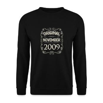 Millésime - Original depuis novembre 2009 Anniversaire - Sweat-shirt Unisexe - noir - Devant - Alina (178cm) & Michal (187cm)