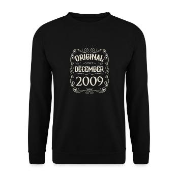 Millésime - Original depuis décembre 2009 Anniversaire - Sweat-shirt Unisexe - noir - Devant - Alina (178cm) & Michal (187cm)