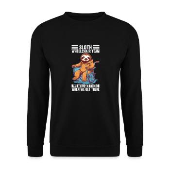 Wheelchair users Wheelchair - Unisex Sweatshirt - black - Front - Alina (178cm) & Michal (187cm)