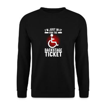 Wheelchair users Wheelchair - Unisex Sweatshirt - black - Front - Alina (178cm) & Michal (187cm)