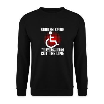 Personnes en fauteuil roulant Fauteuil roulant - Sweat-shirt Unisexe - noir - Devant - Alina (178cm) & Michal (187cm)