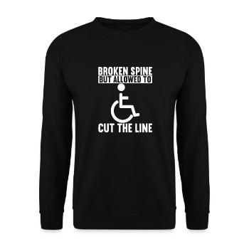Personnes en fauteuil roulant Fauteuil roulant - Sweat-shirt Unisexe - noir - Devant - Alina (178cm) & Michal (187cm)
