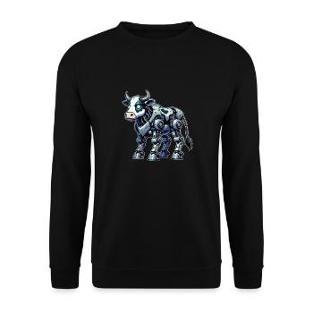 Cow Robot, Cow Robot, Robokuh - Unisex Sweatshirt - black - Front - Alina (178cm) & Michal (187cm)