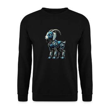 Ziege Roboter, Roboziege, Roboter-Ziege - Unisex Pullover - Schwarz - Vorne - Alina (178cm) & Michal (187cm)