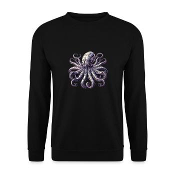 Octopus Robot, Robokrake, Robot Octopus - Unisex Sweatshirt - black - Front - Alina (178cm) & Michal (187cm)