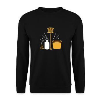 Humour faire le ménage - Sweat-shirt Unisexe - noir - Devant - Alina (178cm) & Michal (187cm)