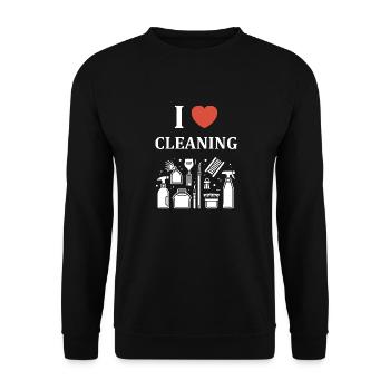 Humour faire le ménage - Sweat-shirt Unisexe - noir - Devant - Alina (178cm) & Michal (187cm)