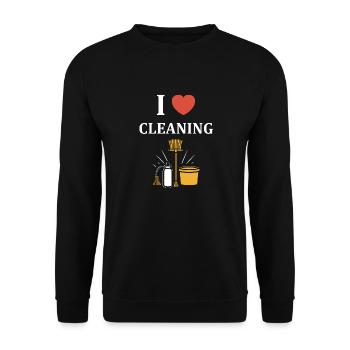 Humour faire le ménage - Sweat-shirt Unisexe - noir - Devant - Alina (178cm) & Michal (187cm)