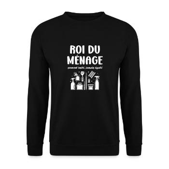 Humour faire le ménage - Sweat-shirt Unisexe - noir - Devant - Alina (178cm) & Michal (187cm)