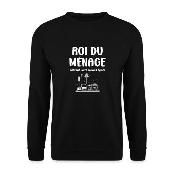Humour faire le ménage - Sweat-shirt Unisexe - noir - Devant - Alina (178cm) & Michal (187cm)