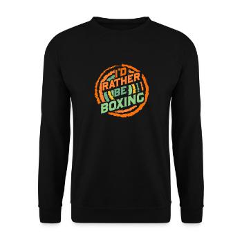 Ich würde lieber boxen - Unisex Pullover - Schwarz - Vorne - Alina (178cm) & Michal (187cm)