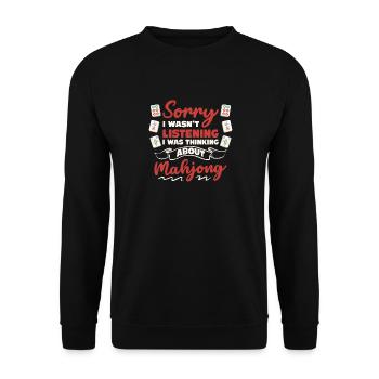 Joueur de Mahjong paix drôle mahjong citation chinois - Sweat-shirt Unisexe - noir - Devant - Alina (178cm) & Michal (187cm)
