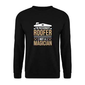 Couvreur, couvreur passionné, ouvrier du bâtiment - Sweat-shirt Unisexe - noir - Devant - Alina (178cm) & Michal (187cm)