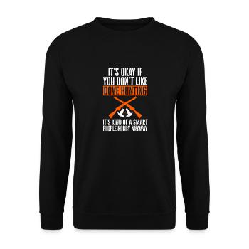 Taubenjäger Taubenjagd Tauben - Unisex Pullover - Schwarz - Vorne - Alina (178cm) & Michal (187cm)