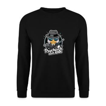 Psychisch am Ente - Unisex Pullover - Schwarz - Vorne - Alina (178cm) & Michal (187cm)