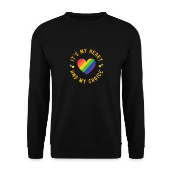 Süßer Pride-Monat Mein Herz Meine Wahl Feier - Unisex Pullover - Schwarz - Vorne - Alina (178cm) & Michal (187cm)