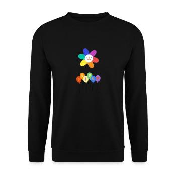 Cute Pride Month Flower And Balloons Celebration - Unisex Sweatshirt - black - Front - Alina (178cm) & Michal (187cm)