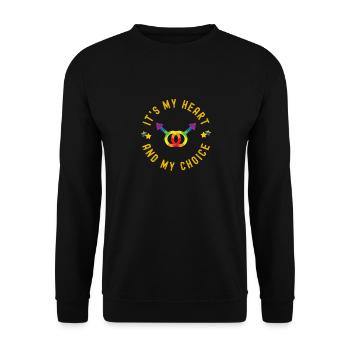Cute Gay Pride Month Celebration Party - Unisex Sweatshirt - black - Front - Alina (178cm) & Michal (187cm)