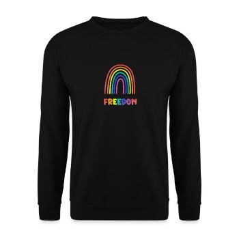 Cute Pride Month Rainbow Freedom Celebration Party - Unisex Sweatshirt - black - Front - Alina (178cm) & Michal (187cm)
