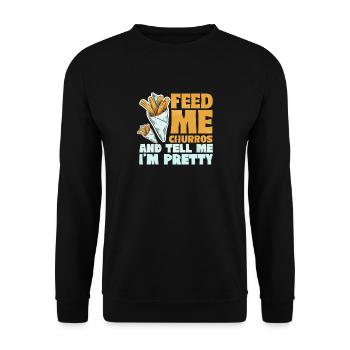 Churro feed me churros amateur de pâtisserie mexicaine - Sweat-shirt Unisexe - noir - Devant - Alina (178cm) & Michal (187cm)