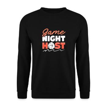 Trivia-Abend Moderator Brettspielabend Gastgeber Trivia - Unisex Pullover - Schwarz - Vorne - Alina (178cm) & Michal (187cm)