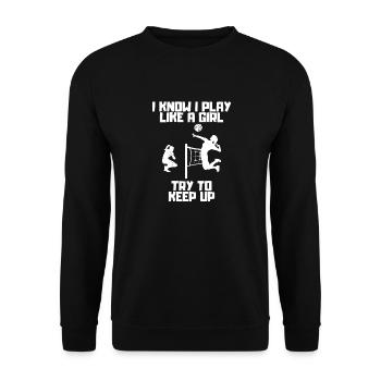 Volley-ball cadeau Volley-ball joueur de beach-volley - Sweat-shirt Unisexe - noir - Devant - Alina (178cm) & Michal (187cm)