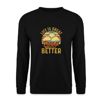 Pierogi polonais - Sweat-shirt Unisexe - noir - Devant - Alina (178cm) & Michal (187cm)
