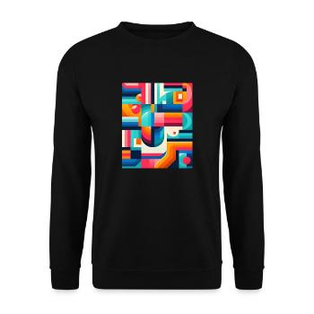 Fractal Symphony - Womens Boxy Tee Design.. Rêve - Sweat-shirt Unisexe - noir - Devant - Alina (178cm) & Michal (187cm)