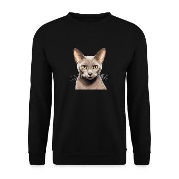 Chat birman Birmanie Katze - Sweat-shirt Unisexe - noir - Devant - Alina (178cm) & Michal (187cm)