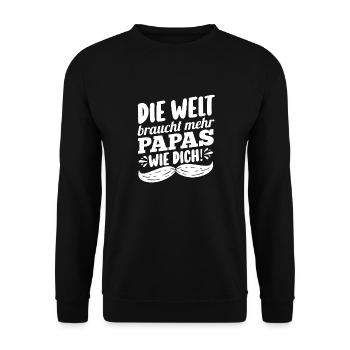 Papa Fête des pères Papa - Sweat-shirt Unisexe - noir - Devant - Alina (178cm) & Michal (187cm)