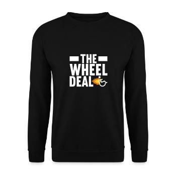Wheelchair users Wheelchair - Unisex Sweatshirt - black - Front - Alina (178cm) & Michal (187cm)