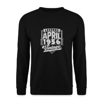 Cadeau Vintage Anniversaire avril 1956, avril 1956 - Sweat-shirt Unisexe - noir - Devant - Alina (178cm) & Michal (187cm)