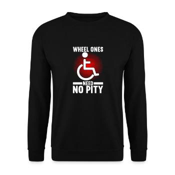 Personnes en fauteuil roulant Fauteuil roulant - Sweat-shirt Unisexe - noir - Devant - Alina (178cm) & Michal (187cm)
