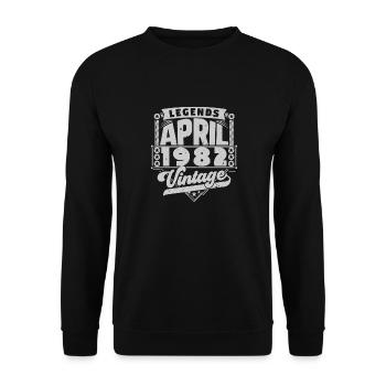 Vintage Gift Anniversary April 1982, April 1982 - Unisex Sweatshirt - black - Front - Alina (178cm) & Michal (187cm)