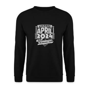Vintage-Geschenk Geburtstag April 2024, April 2024 - Unisex Pullover - Schwarz - Vorne - Alina (178cm) & Michal (187cm)