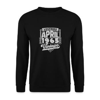 Vintage Gift Anniversary April 1965, April 1965 - Unisex Sweatshirt - black - Front - Alina (178cm) & Michal (187cm)