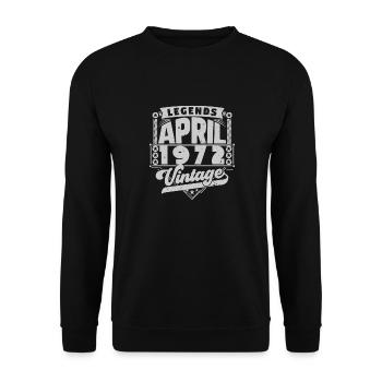 Cadeau Vintage Anniversaire avril 1972, avril 1972 - Sweat-shirt Unisexe - noir - Devant - Alina (178cm) & Michal (187cm)