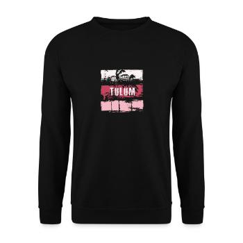 Tulum Mexico Vacation Souvenir Abstract Artistic - Unisex Sweatshirt - black - Front - Alina (178cm) & Michal (187cm)