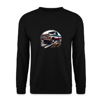 Truck Vintage Old Classic School American Pickup - Unisex Sweatshirt - black - Front - Alina (178cm) & Michal (187cm)