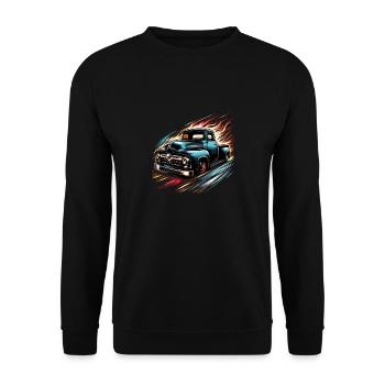 Truck Vintage Old Classic School American Pickup - Unisex Sweatshirt - black - Front - Alina (178cm) & Michal (187cm)