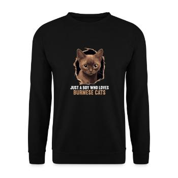 Chat birman Birmanie Katze - Sweat-shirt Unisexe - noir - Devant - Alina (178cm) & Michal (187cm)