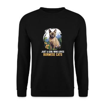 Chat birman Birmanie Katze - Sweat-shirt Unisexe - noir - Devant - Alina (178cm) & Michal (187cm)