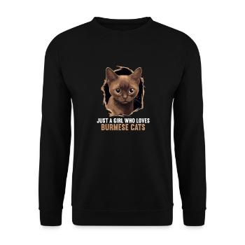 Chat birman Birmanie Katze - Sweat-shirt Unisexe - noir - Devant - Alina (178cm) & Michal (187cm)