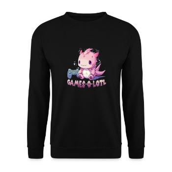 Axolotl T pour gamer | Kawaii Stuff | Anime Gamer - Sweat-shirt Unisexe - noir - Devant - Alina (178cm) & Michal (187cm)