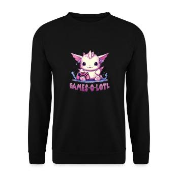 Gamer Axolotl Anime Axolotl T for gaming fans - Unisex Sweatshirt - black - Front - Alina (178cm) & Michal (187cm)