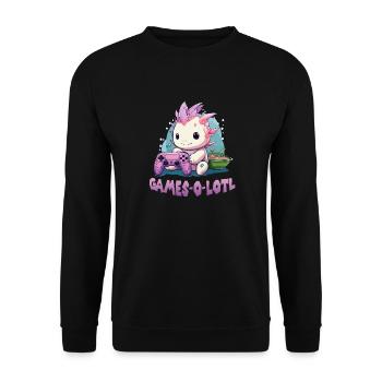 Axolotl T Kawaii Axolotl Gaming amphibians Axolotl - Unisex Sweatshirt - black - Front - Alina (178cm) & Michal (187cm)