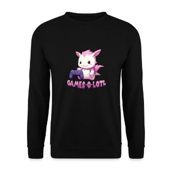 Axolotl T Kawaii Axolotl Gaming amphibians Axolotl - Unisex Sweatshirt - black - Front - Alina (178cm) & Michal (187cm)
